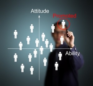 business man promote the best attitude and highest ability employee